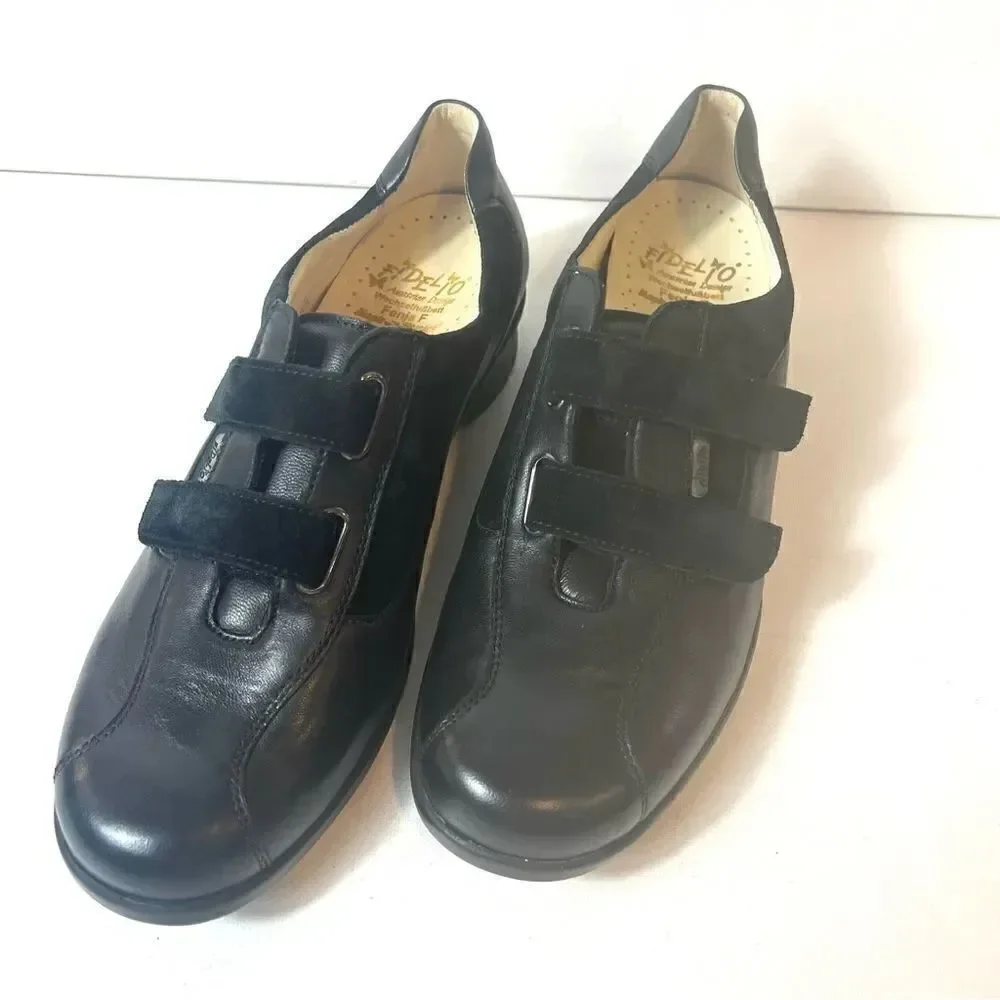 Fidelio Fenja F Magic Stretch Women’s Black Leather Orthotic Shoes UK 6.5 US 8.5